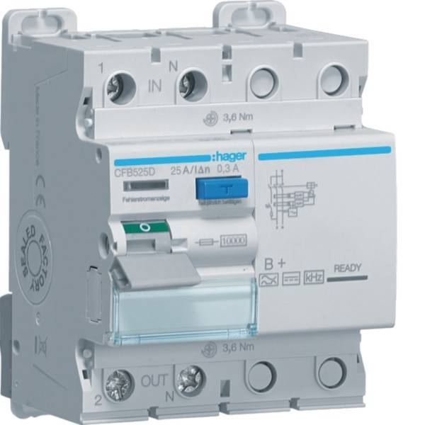 Hager Fehlerstromschutzschalter CFB525D