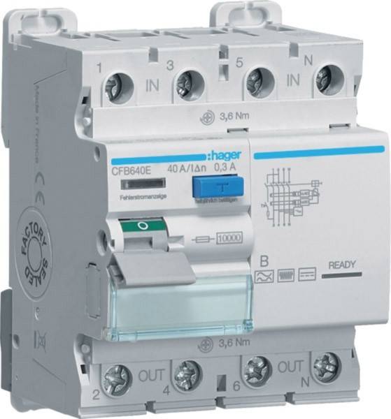 Hager Fehlerstromschutzschalter CFB640E
