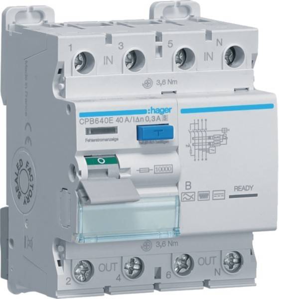 Hager Fehlerstromschutzschalter CPB640E