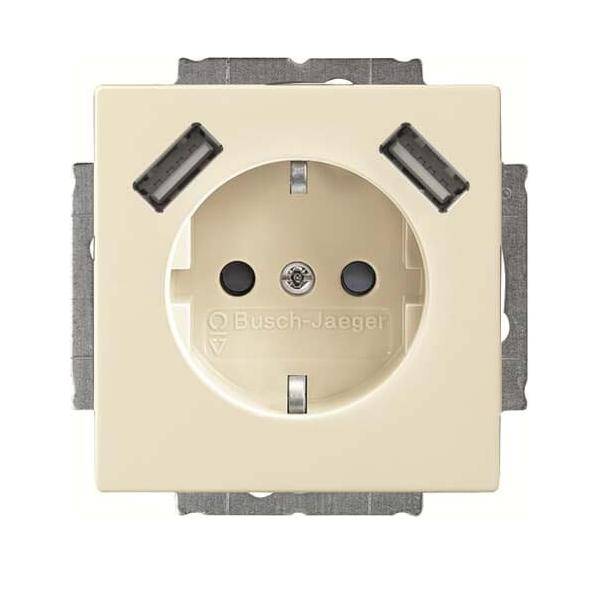 Busch-Jaeger SCHUKO-2x USB Steckdose 20 EUCB2USB-82