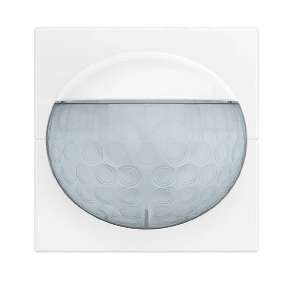 Mattiertes Halbkuppel-Wandlicht mit strukturiertem Glassschirm auf einer weißen quadratischen Rückplatte.