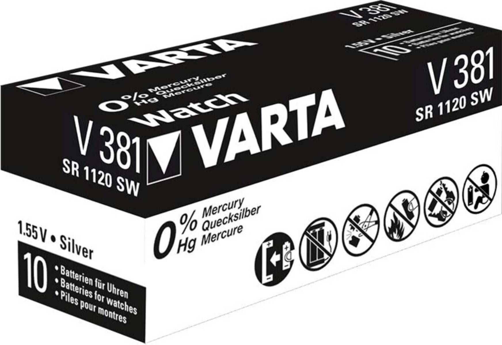 10 Stk. Varta Cons.Varta Uhren-Batterie V 381 Stk.1