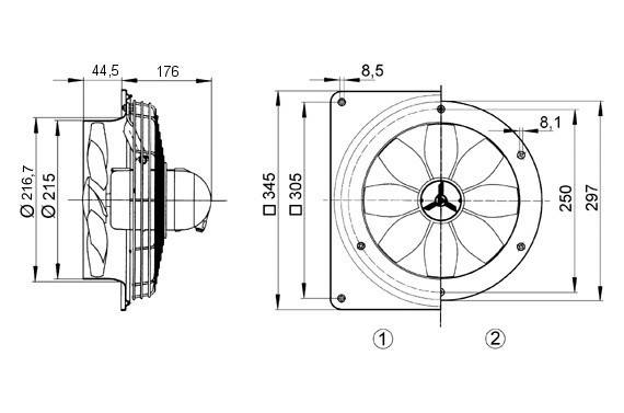 Maico Axial-Wandventilator DZQ 20/2 B Ex e