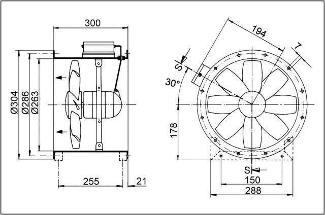 Maico Axial-Rohrventilator DZR 25/4 B Ex e