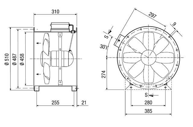 Maico Axial-Rohrventilator DZR 45/6 B Ex e