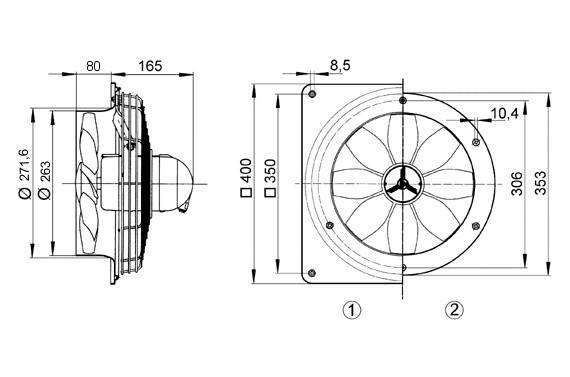 Maico Axial-Wandventilator DZS 25/4 B Ex e