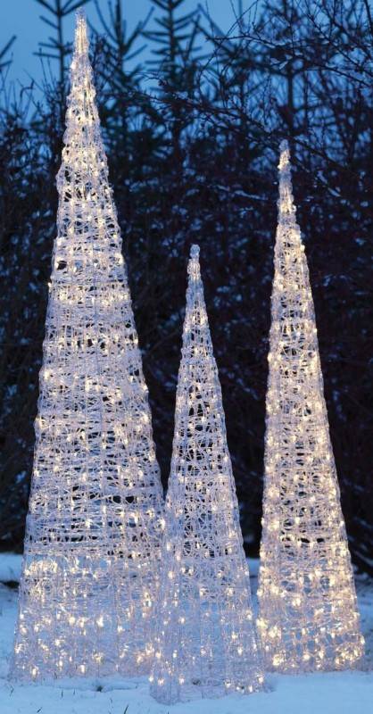 4 Stück Hellum LED-Acryl-Pyramide 568318