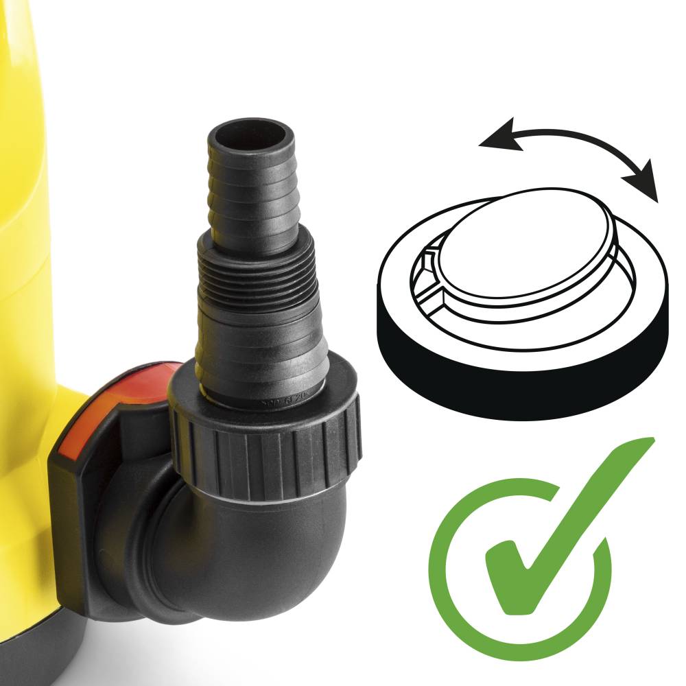 TROTEC Tauchpumpe TWP 7506 E – Pumpe für Klarwasser – Fördermenge 1300 l/h, Eintauchtiefe max. 7 m, Rückflussstopp, IP8X, Einfacher Schlauchans