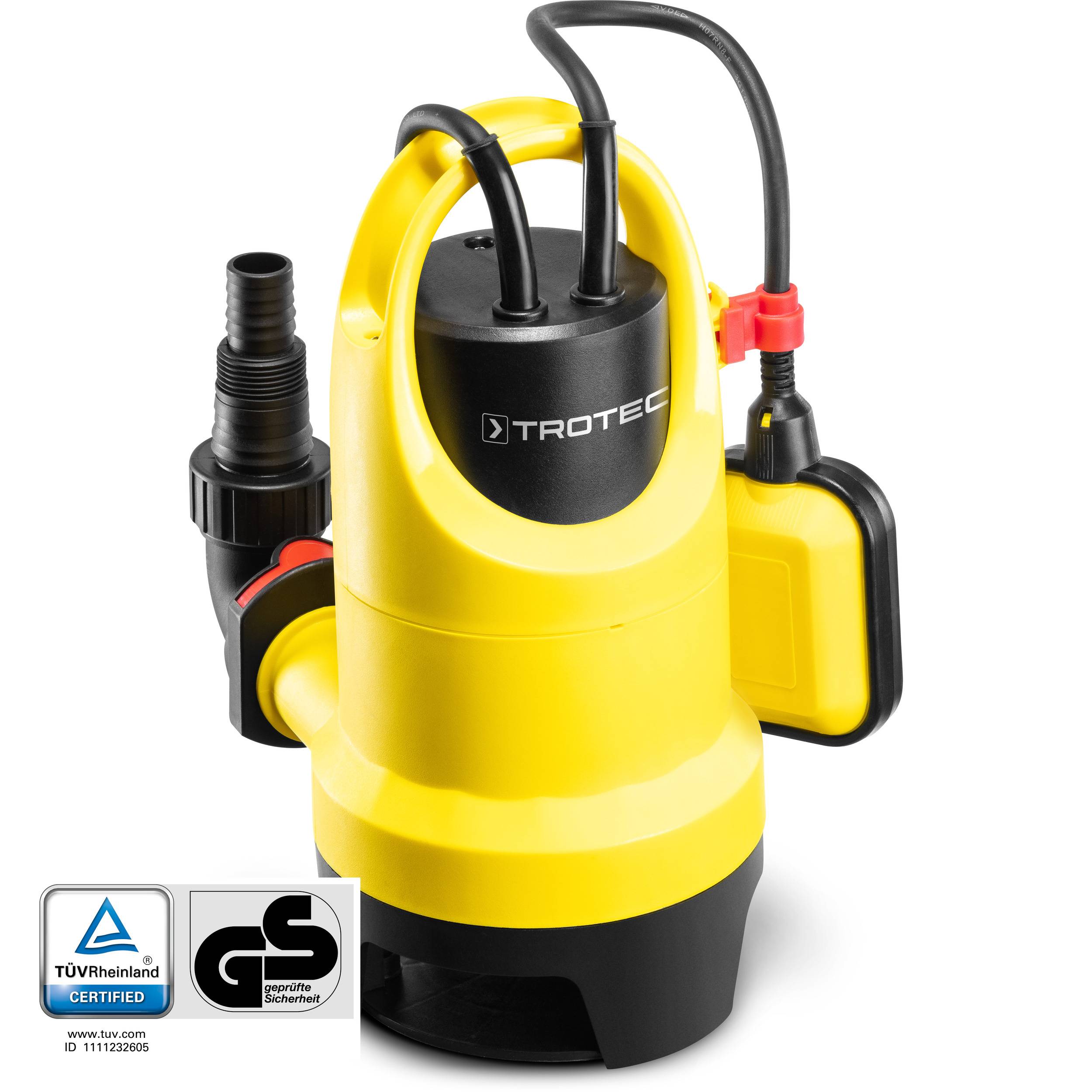 TROTEC Tauchpumpe TWP 4036 E – Pumpe für Schmutzwasser – Fördermenge 7500 l/h, Leistung 400 Watt, Eintauchtiefe max. 7 m, Trockenlaufschutz, IPX