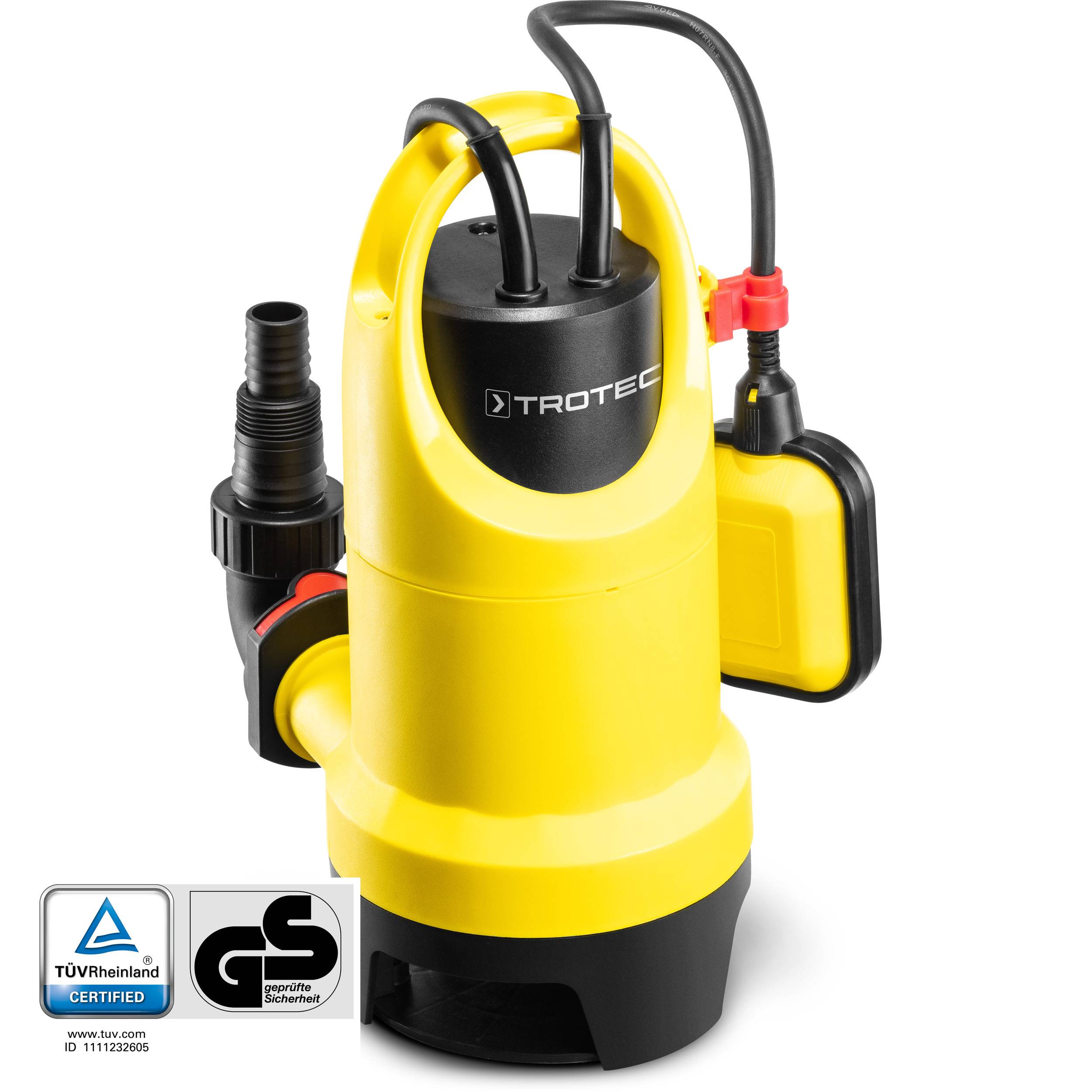 TROTEC Tauchpumpe TWP 7536 E – Pumpe für Schmutzwasser – Fördermenge 12500 l/h, Leistung 750 Watt, Eintauchtiefe max. 7 m, Trockenlaufschutz, IP