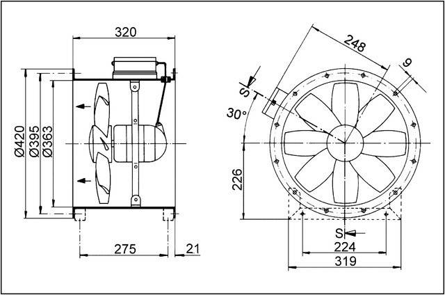 Maico Axial-Rohrventilator DZR 35/2 B Ex t