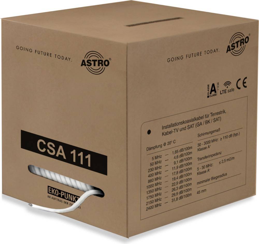 250 Mtr. Astro Strobel Koax-Kabel CSA 111A Box250 ECA
