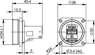Telegärtner TOC Flanschset IP68 100007383