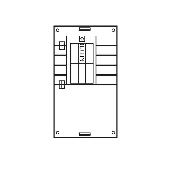 Diagramm eines Stromverteilerkastens mit einer zentralen Schutzvorrichtung mit der Bezeichnung „100A
