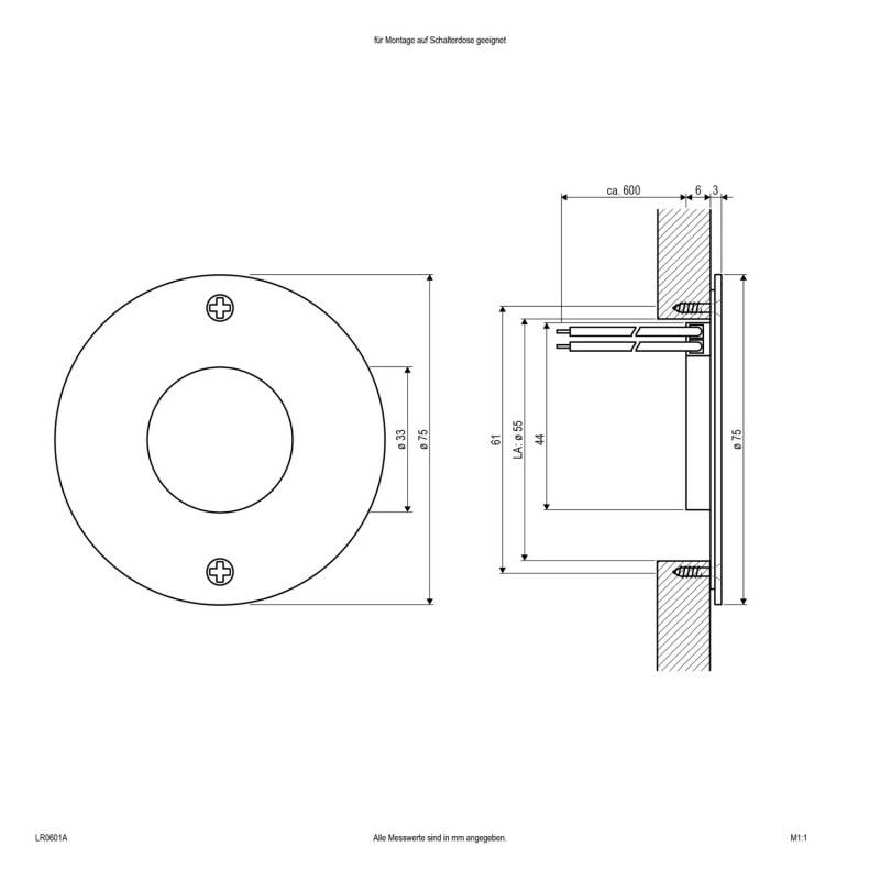 EVN Lichttechnik LED-Wandeinbauleuchte LR0601A