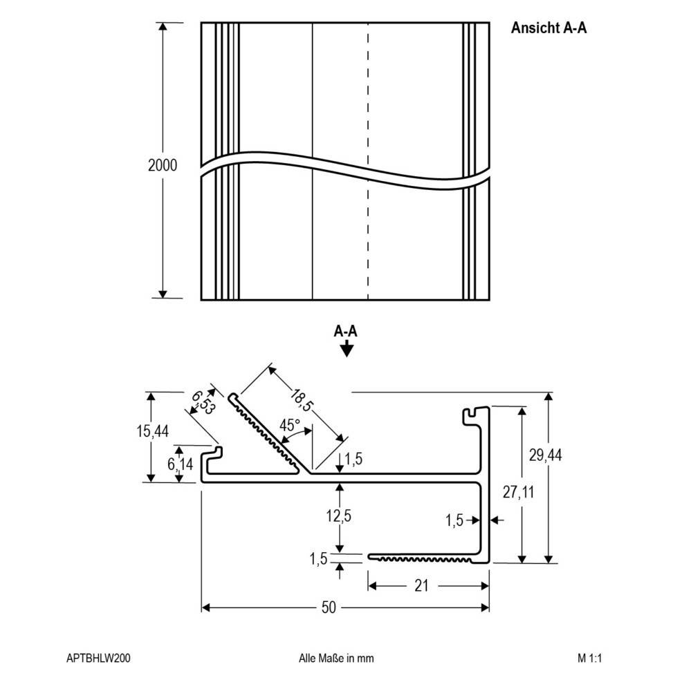 EVN Lichttechnik Trockenbauprofil APTBHLW200