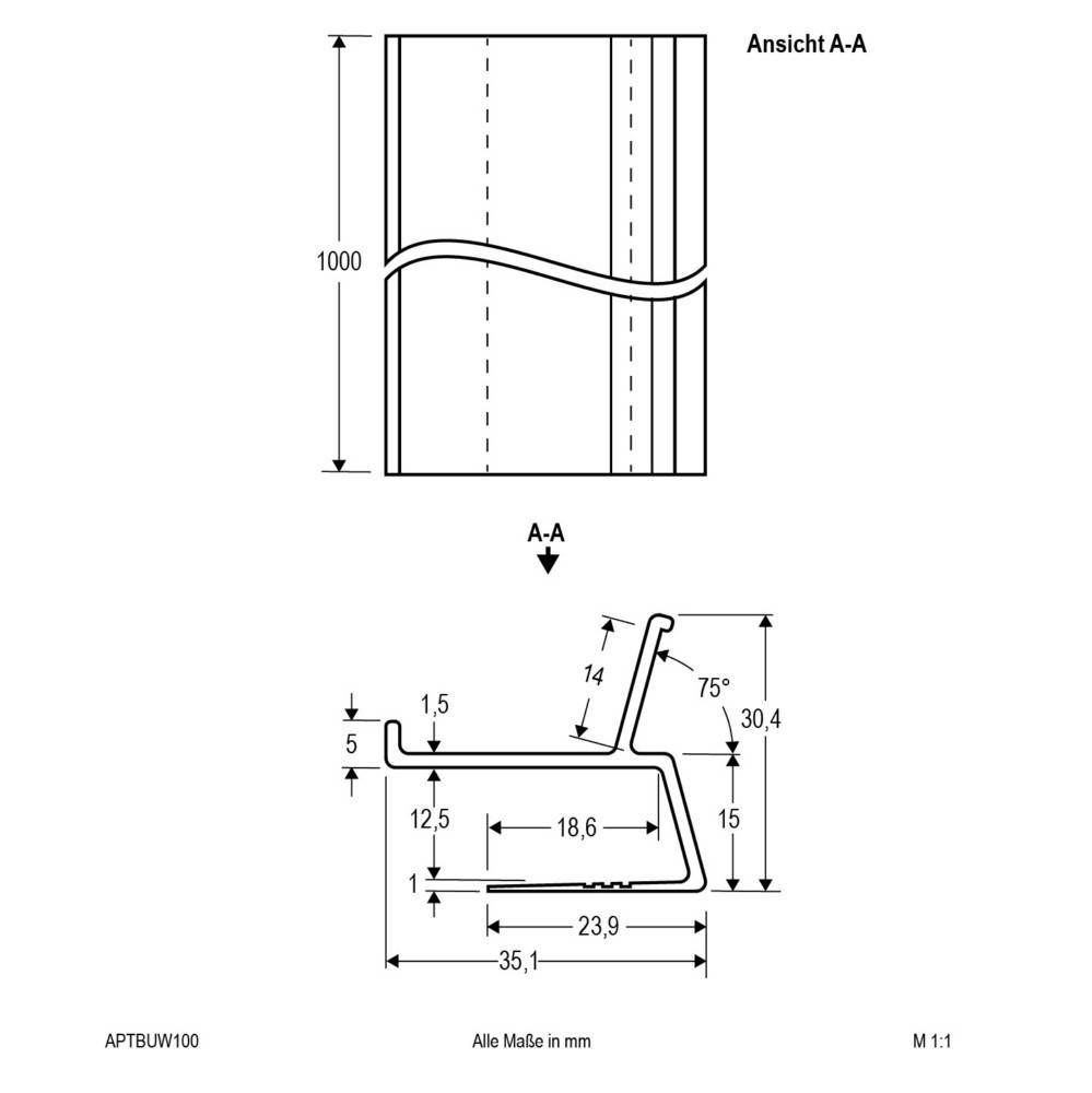 EVN Lichttechnik Trockenbauprofil APTBUW100