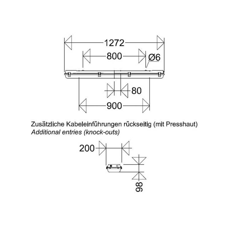 Schuch Licht LED-Wannenleuchte 164 12L90G2 DIMC