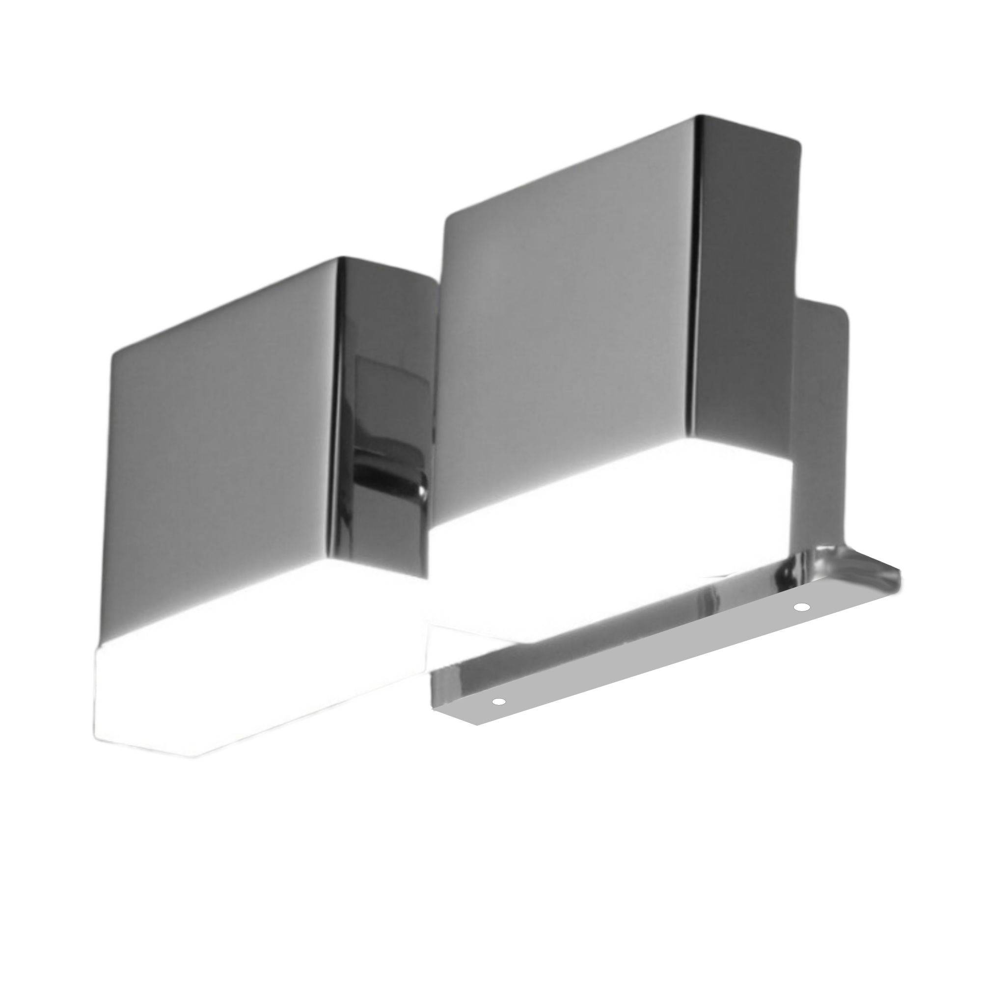 kalb | LED Badleuchte Badlampe Spiegelleuchte Schranklampe Aufbaulampe, verchromt, 1- oder 2-flammig, 4000K Neutralweiß, inkl. Netzteil