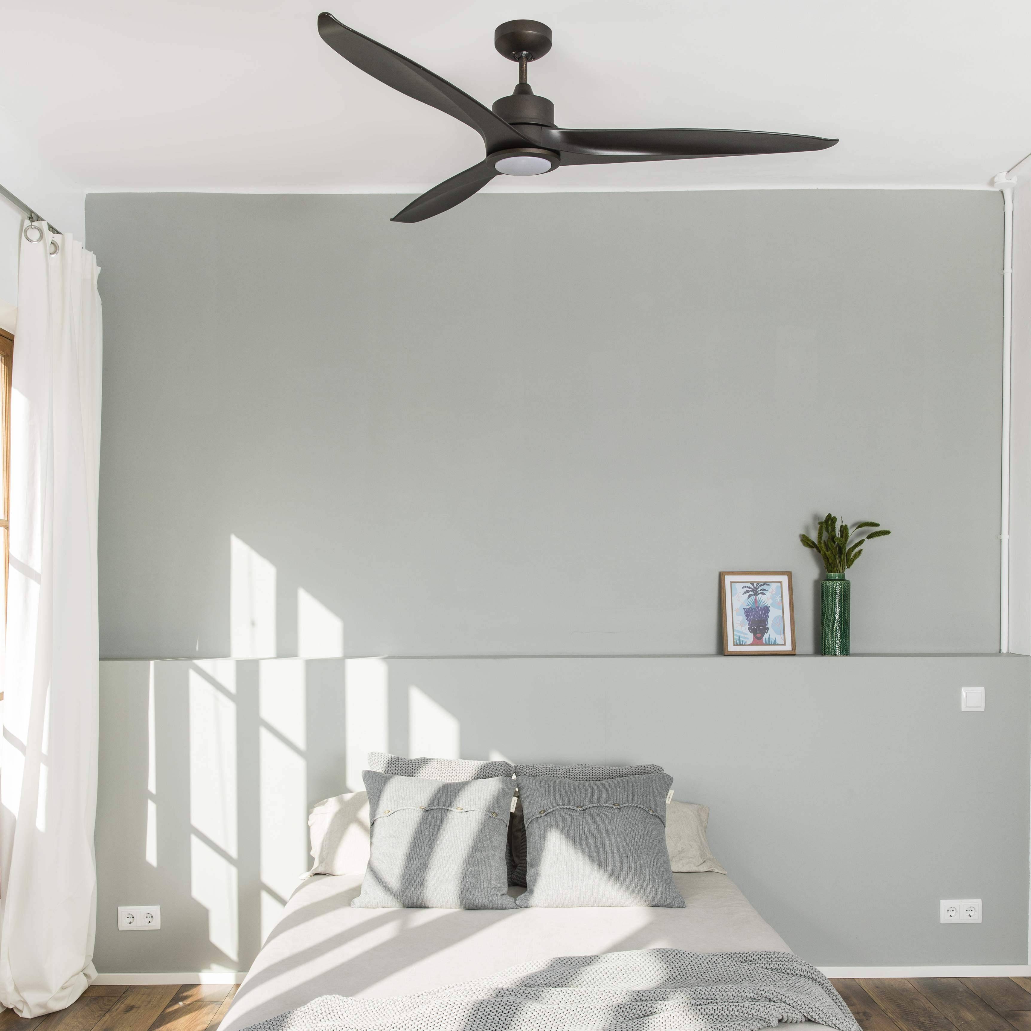 Energiespar Deckenventilator Tonic Braun mit LED