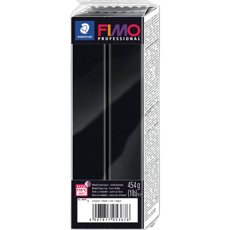 Modelliermasse Fimo Professional 454g schwarz Großblock