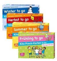 Kita-Praxis-Kartenset für den Morgenkreis Frühling, Sommer, Herbst und Winter to go