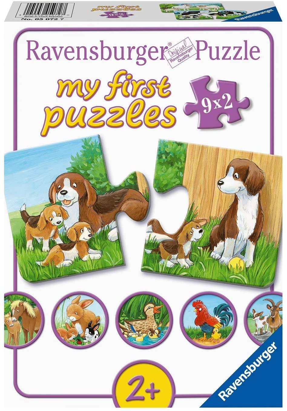 Ravensburger 05072 - my first puzzles, Tierfamilien auf dem Bauernhof, 9x2 Teile Puzzle, 9 x 2 Teile, my first puzzles
