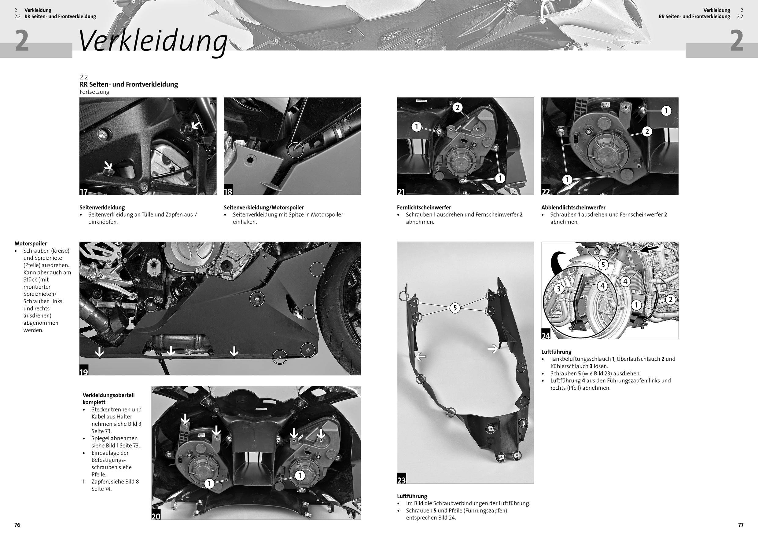 BMW S1000RR / S1000R / S1000XR Wartung und Reparaturen Schritt für Schritt erklärt. In Wort und Bild