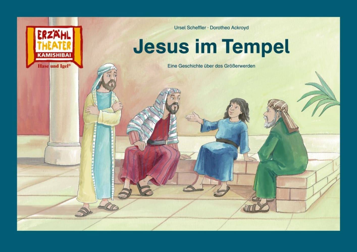 Kamishibai: Jesus im Tempel 5 Bildkarten für das Erzähltheater