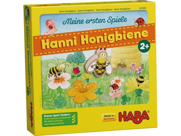 HABA 301838 - Meine ersten Spiele: Hanni Honigbiene Dieses Spiel fördert: Farbe benennen und erkennen, Wir-Gefühl entwickeln, erstes Regelverständn