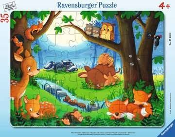 Ravensburger 05146 - Wenn kleine Tiere schlafen gehen, Rahmenpuzzle, 35 Teile Anzahl Teile: 35, Rahmenpuzzle