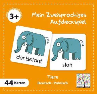 Mein Zweisprachiges Aufdeckspiel, Tiere, Polnisch (Kinderspiel) Deutsch-Polnisch, Mein zweisprachiges Aufdeckspiel, 44 Karten, Sprachförderung