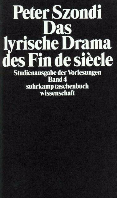 Das lyrische Drama des Fin de siecle Hrsg. v. Henriette Beese