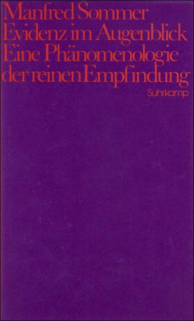 Evidenz im Augenblick Eine Phänomenologie der reinen Empfindung