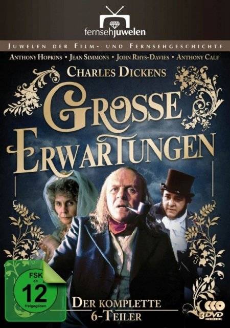 Grosse Erwartungen Regie: Kevin Connor, Schauspieler: Anthony Hopkins/Jean Simmons/John Rhys-Davies u a, USA/GB 1989, FSK ab 12, 3 DVD-Videos, Dt