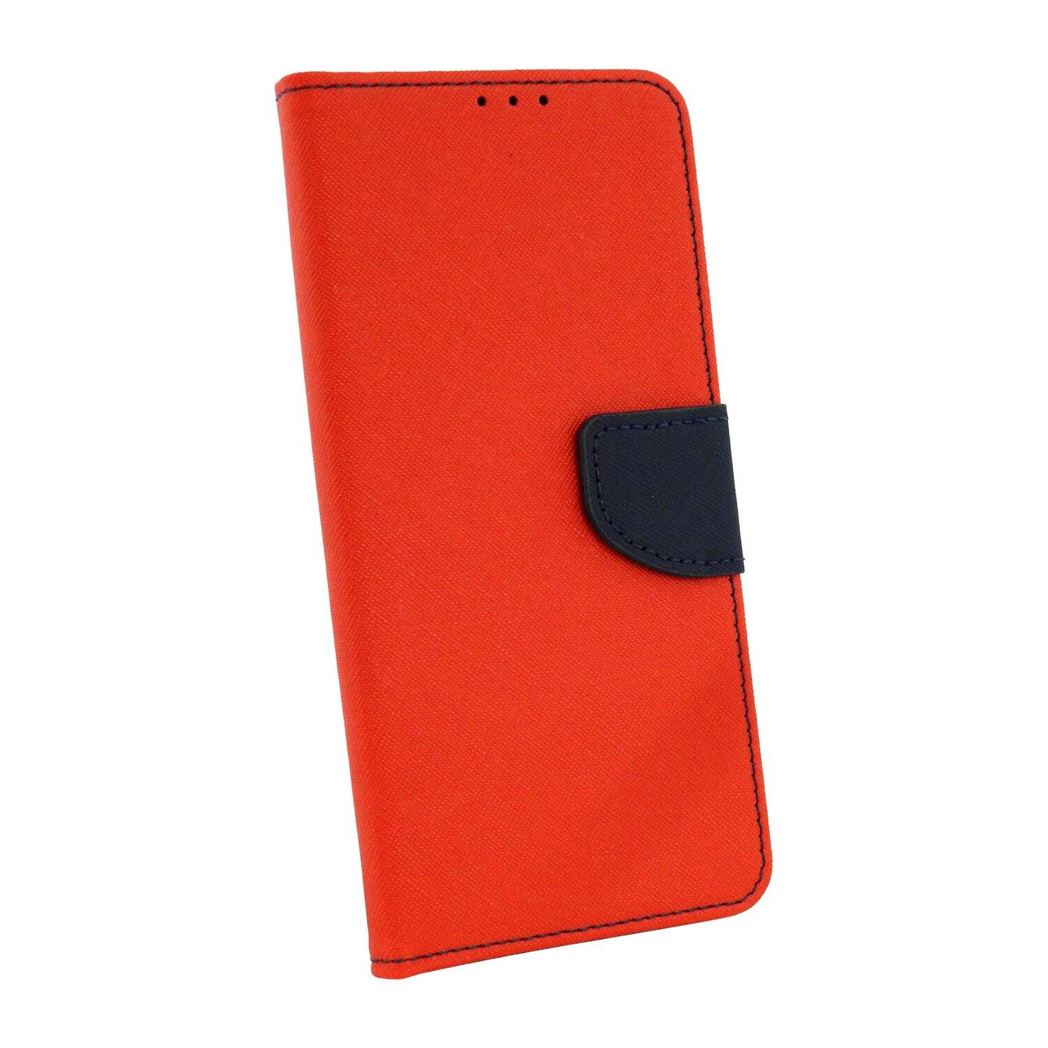 Buch Tasche "Fancy" für SAMSUNG GALAXY M12 (M127F) Handy Hülle Etui Schutzhülle mit Standfunktion, Kartenfach Rot-Blau