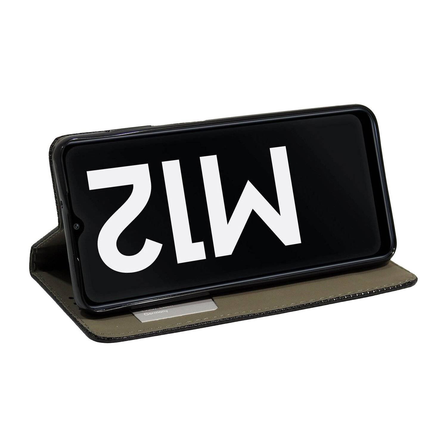 Buch Tasche "Smart" für SAMSUNG GALAXY M12 ( M127F ) Handy Hülle Etui Schutzhülle mit Standfunktion, Kartenfach Schwarz