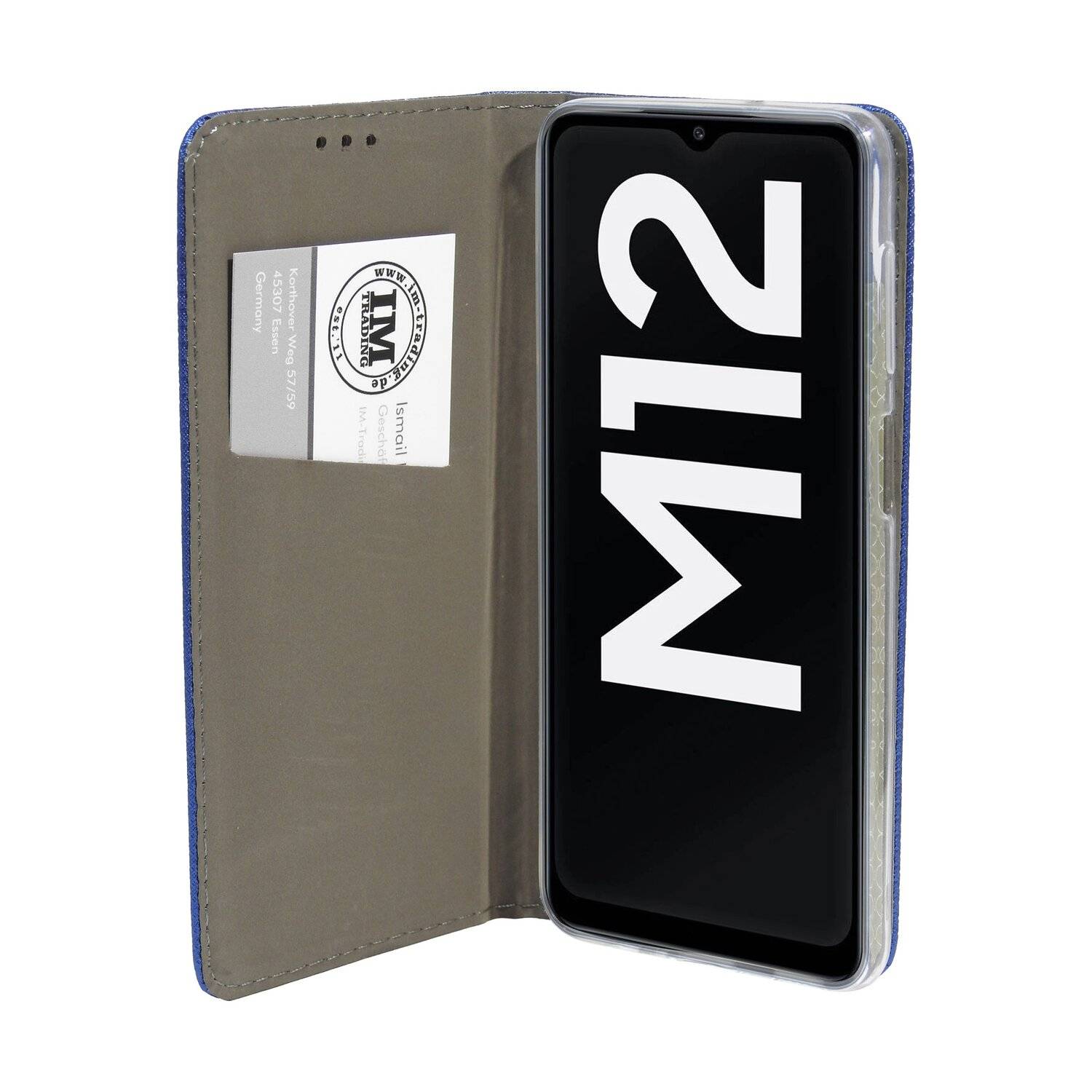 Buch Tasche "Smart" für SAMSUNG GALAXY M12 ( M127F ) Handy Hülle Etui Schutzhülle mit Standfunktion, Kartenfach Blau