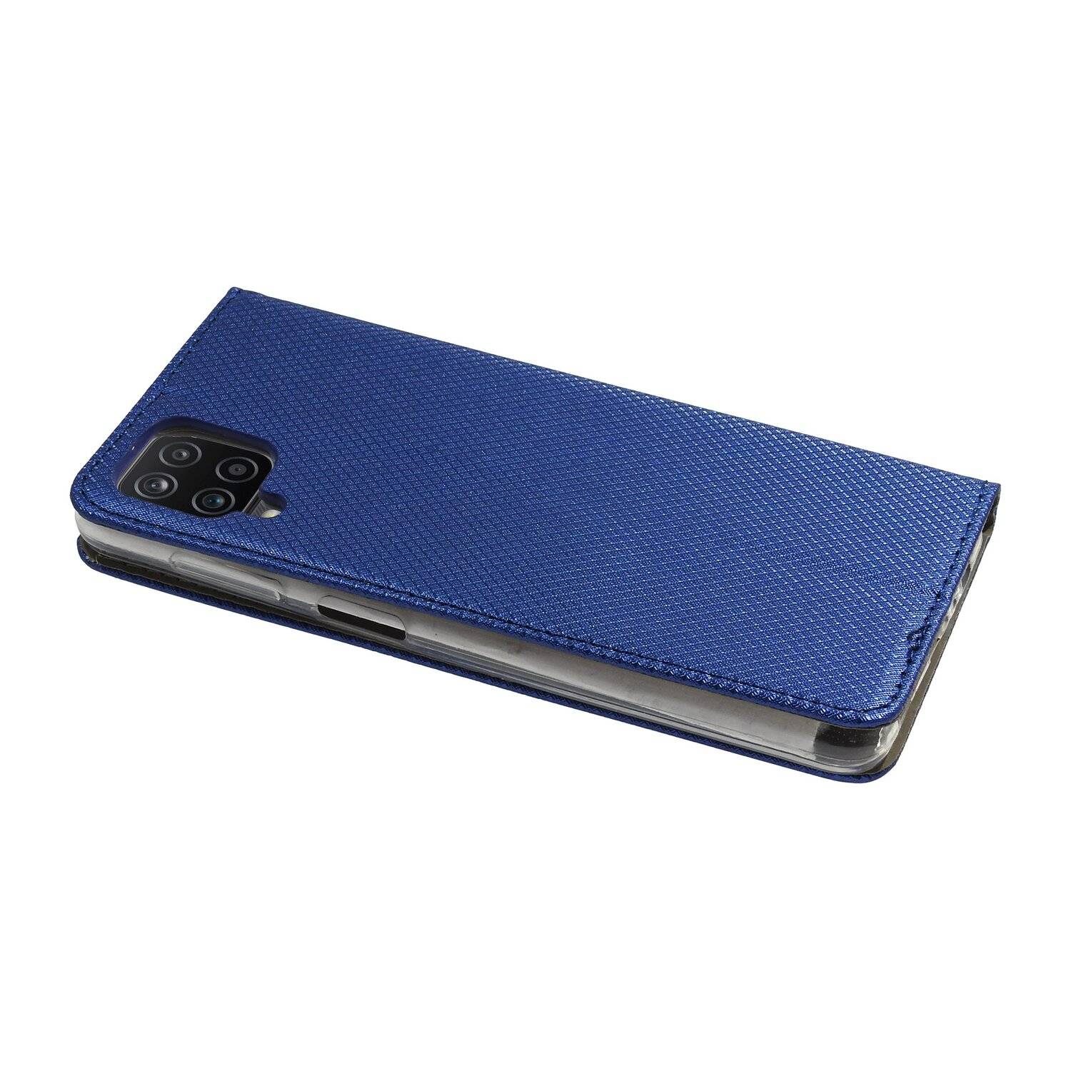 Buch Tasche "Smart" für SAMSUNG GALAXY M12 ( M127F ) Handy Hülle Etui Schutzhülle mit Standfunktion, Kartenfach Blau
