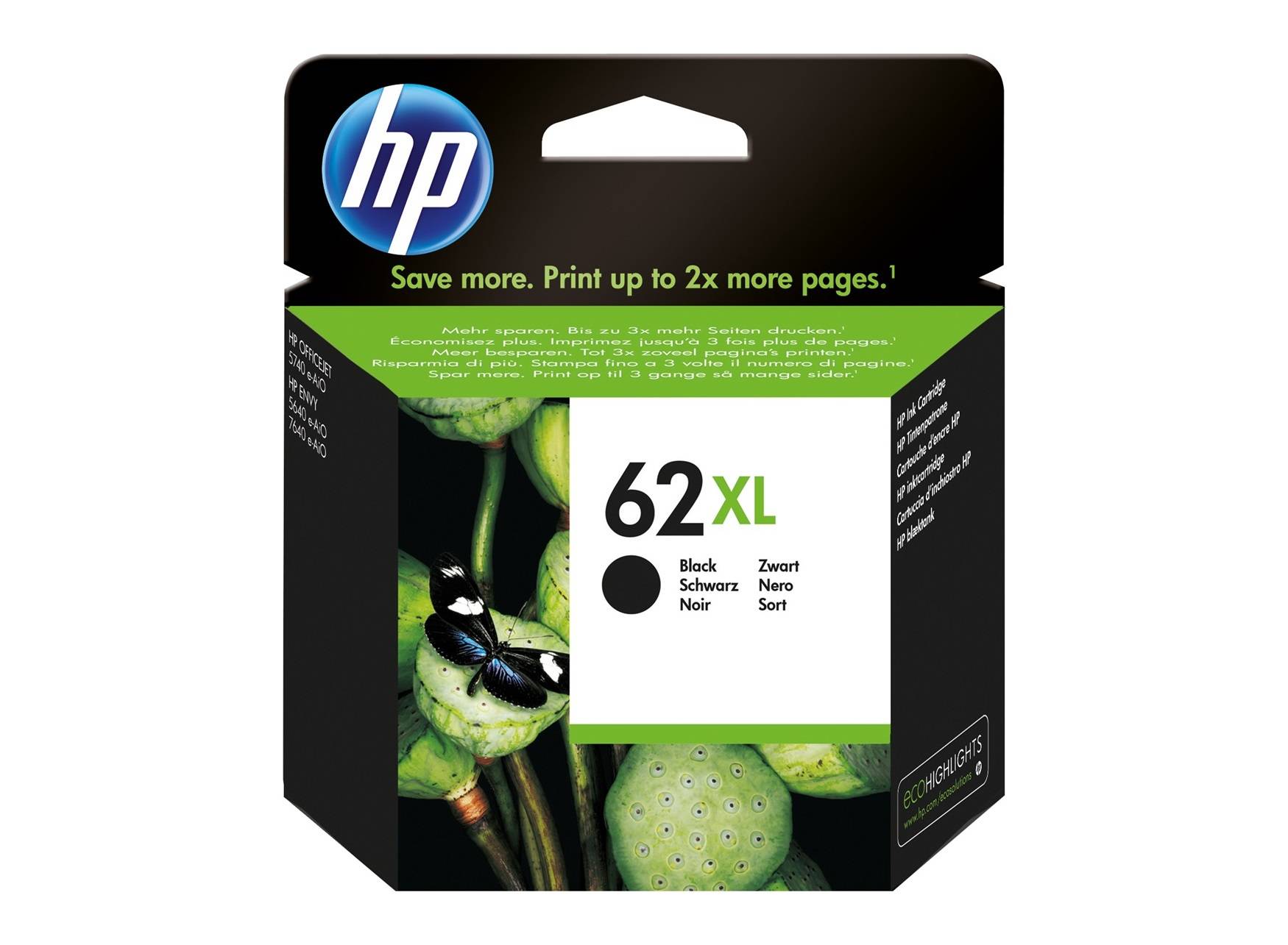 HP 62XL - 12 ml - Hohe Ergiebigkeit - Schwarz