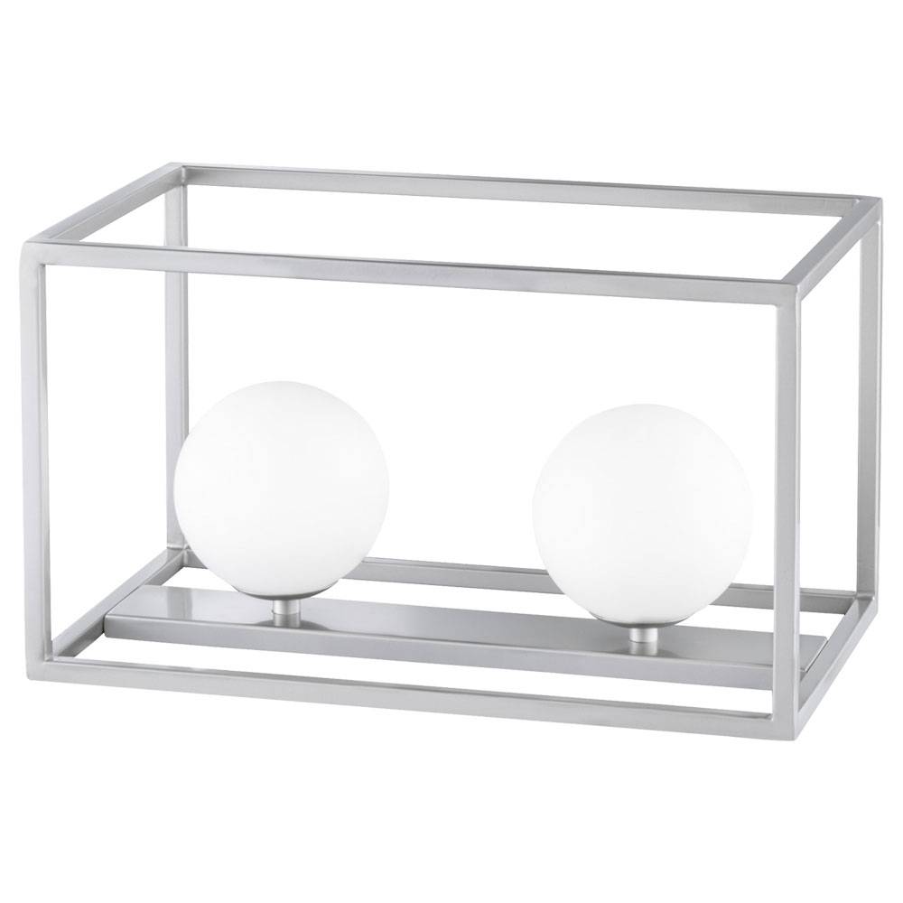 Schreib Tisch Lampe Käfig Beistell Kugel Leuchte Lese Licht silber Wohn Schlaf Zimmer Beleuchtung