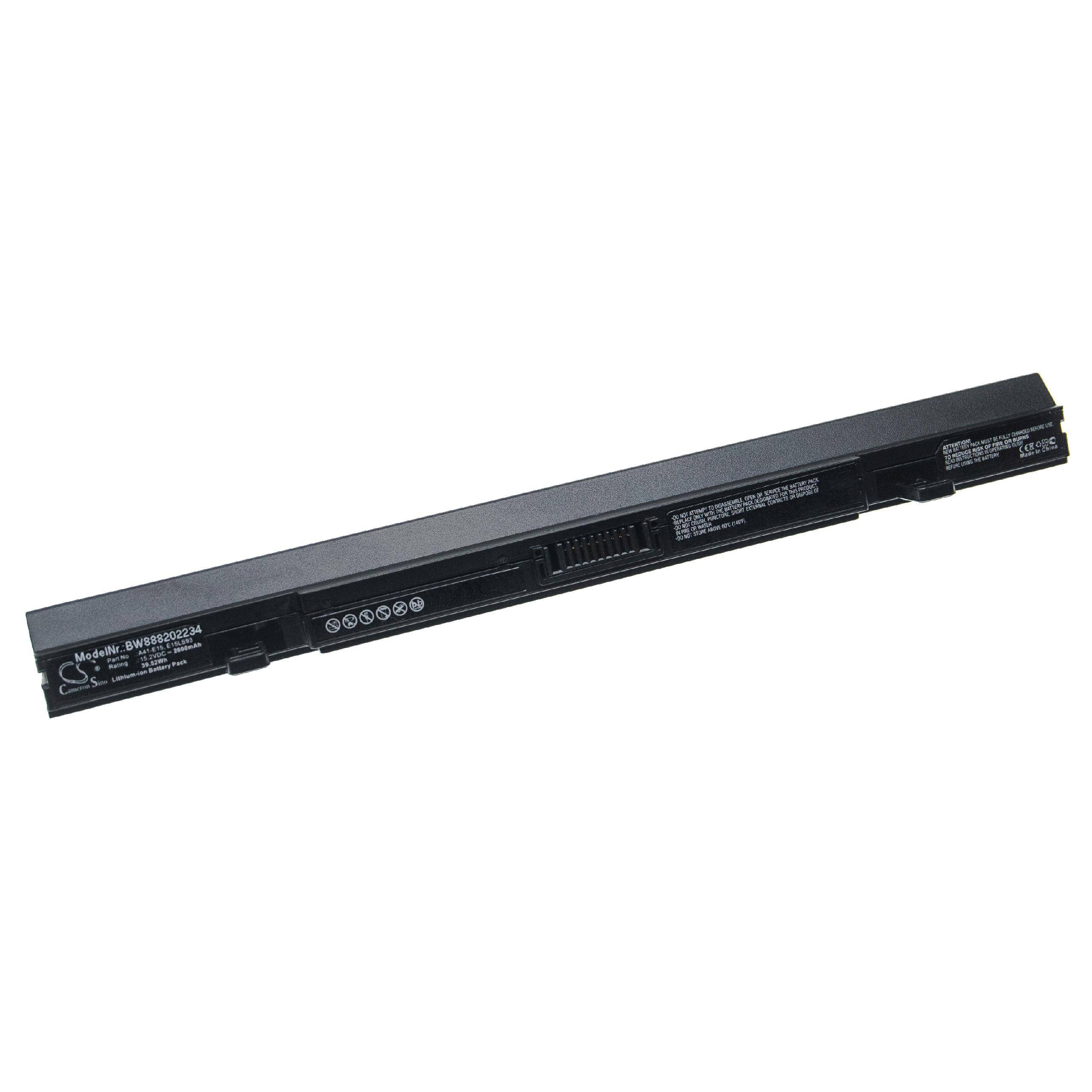 vhbw Akku kompatibel mit Medion Daimai 4S-1 Notebook (2600mAh, 15,2V, Li-Ion)