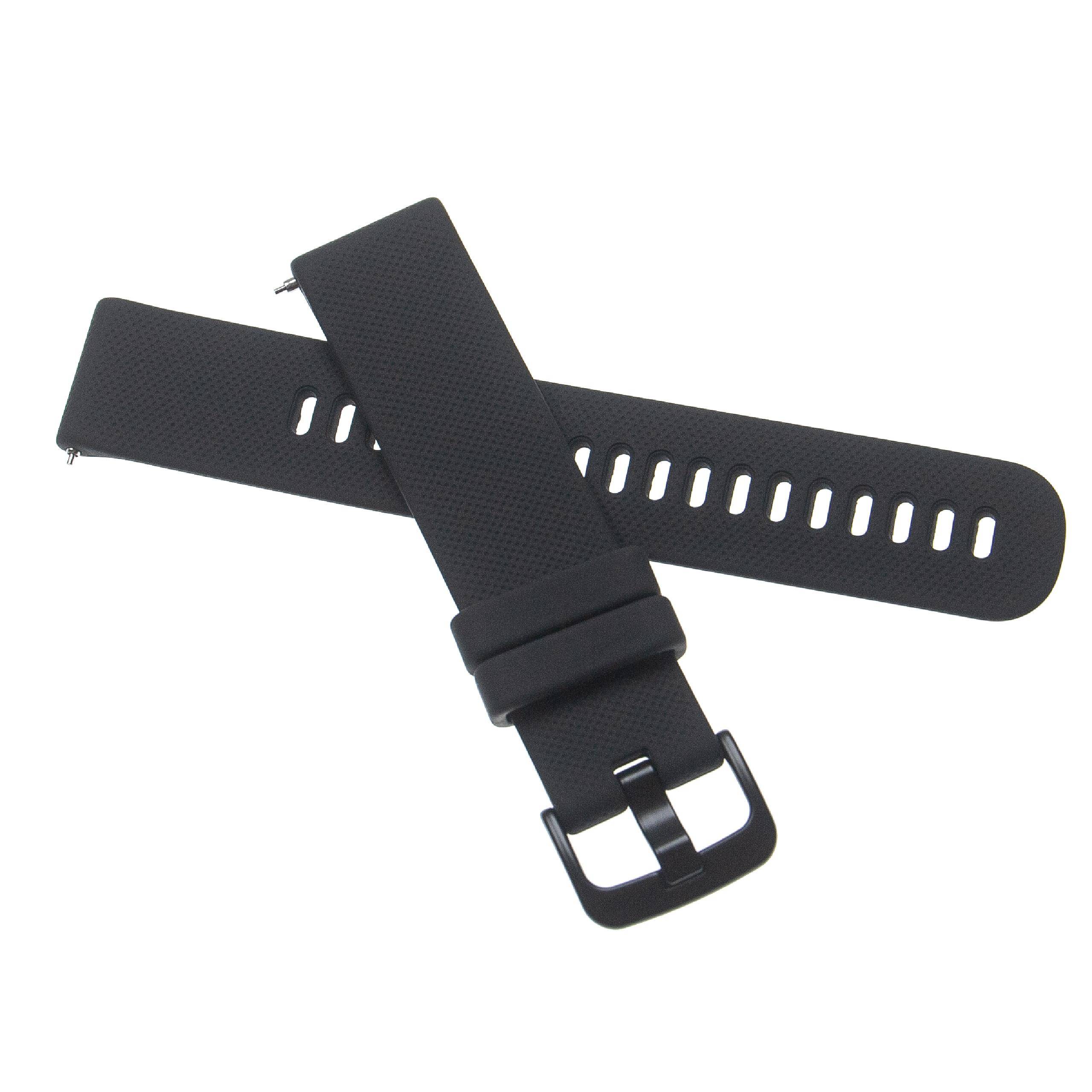 vhbw Ersatz Armband kompatibel mit Garmin Venu SQ Fitnessuhr, Smartwatch - 12,1 + 9,2 cm Silikon schwarz