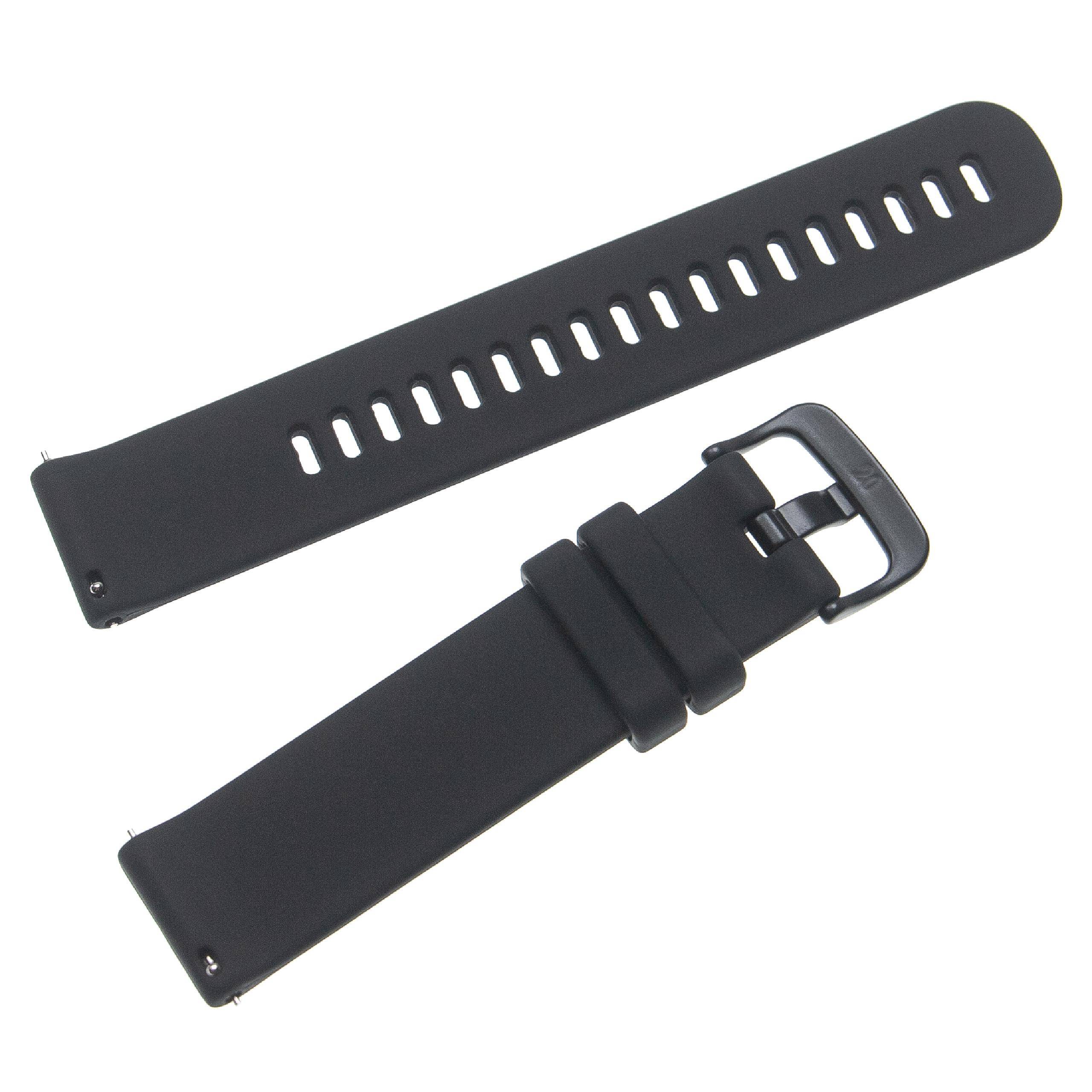 vhbw Ersatz Armband kompatibel mit Garmin Venu SQ Fitnessuhr, Smartwatch - 12,1 + 9,2 cm Silikon schwarz