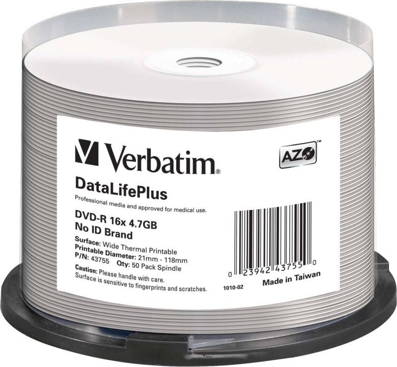 4 Stück Verbatim DVD-R 4.7GB/120Min/16x VERBATIM 43755(VE50)