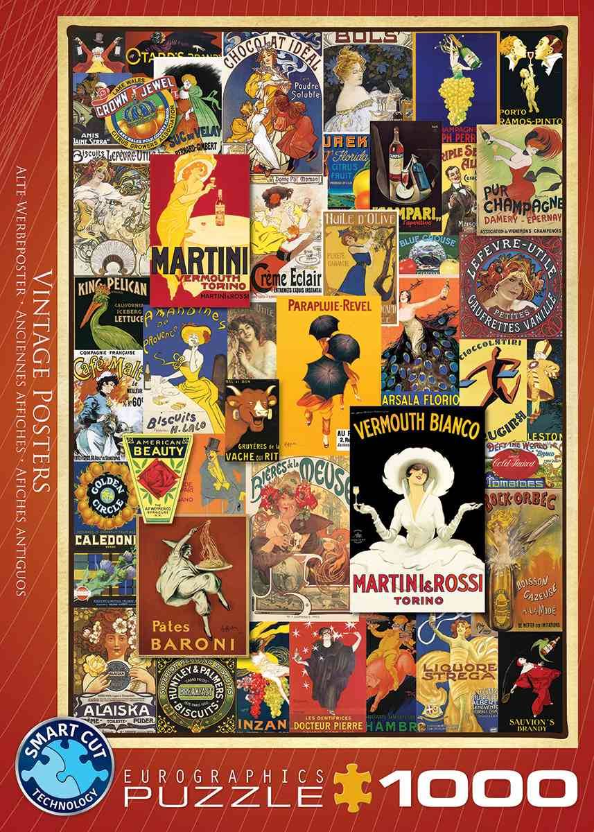 Eurographics 6000-0769 - Alte Werbeposter, Puzzle Alte Werbeposter, Anzahl Teile: 1000, Maße (B/H): 48 x 68 cm, Eurographics-Puzzle