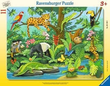 Ravensburger 05140 - Tiere im Regenwald, Rahmenpuzzle, 11 Teile Anzahl Teile: 11, Rahmenpuzzle