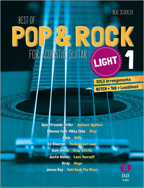 Best of Pop & Rock for Acoustic Guitar light. Vol.1 Solo Arrangements. Noten + TAB + Leadsheet