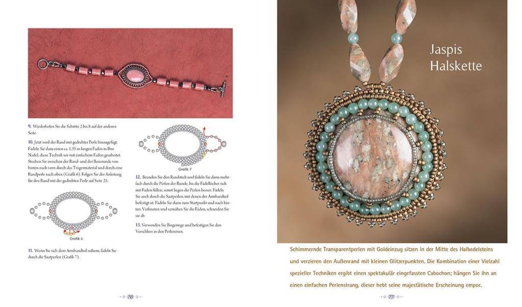 Cabochons mit Perlen einfassen Einfache Techniken für wunderschönen Schmuck