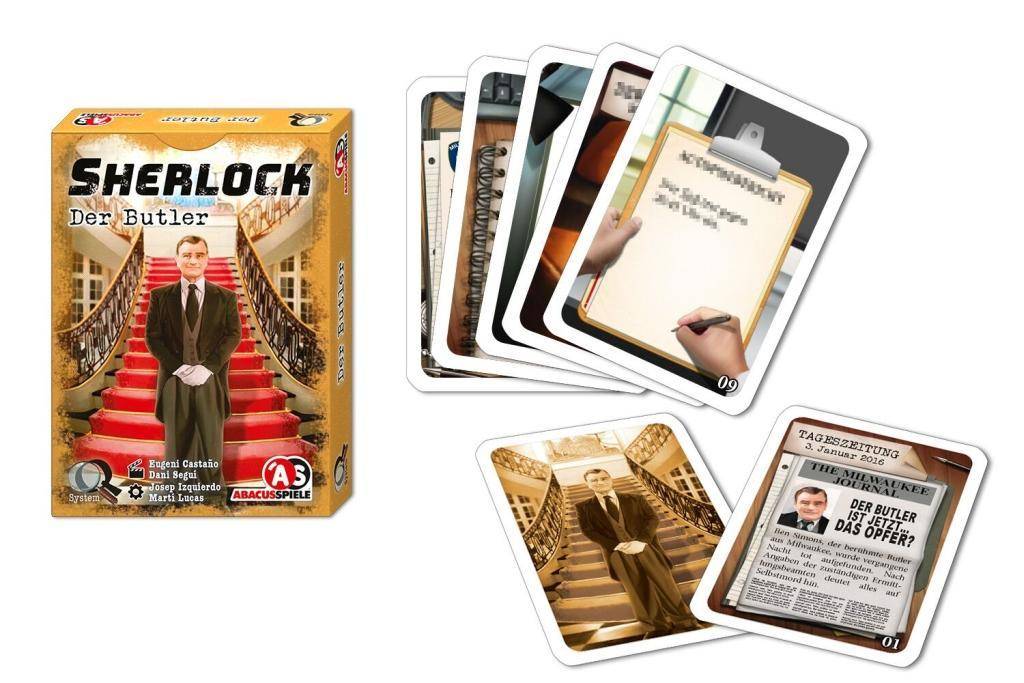 Sherlock - Der Butler Spieleranzahl: 1-8, Spieldauer (Min.): 60, Kartenspiel, Sherlock